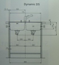 SUTER Dynamic D5 Edelstahl Doppelbecken-Spüle 84 x 56 x 20 cm
