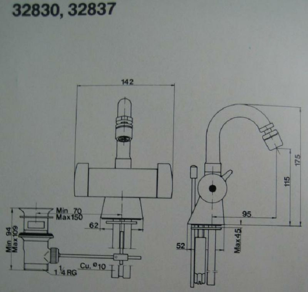 Damixa Perfecta Waschbeckenarmatur in ROT mit Zugknopf-Ablaufgarnitur