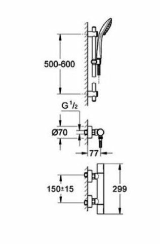 Precision Vitalio Joy Thermostat Brausebatterie Set 34339000