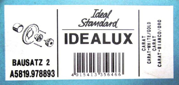 Idealux Zentralthermostat mit Unterputzgestell Carat Weiss Gold