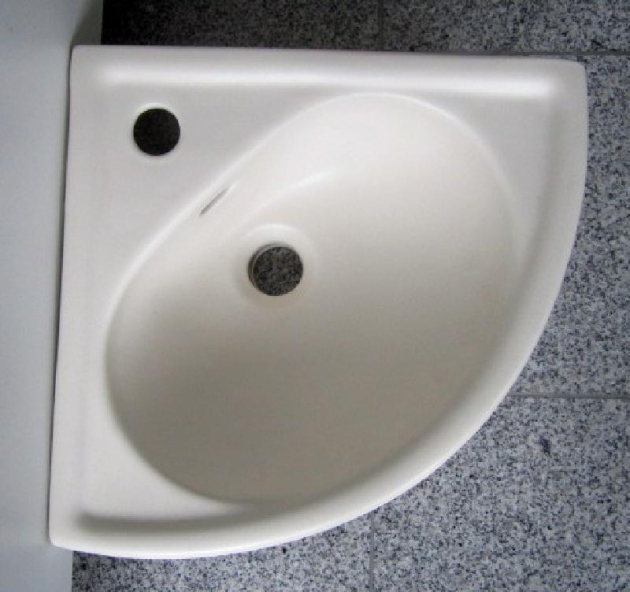 KERAMAG Comprimo 35 cm Eck-Waschbecken Edelweiss