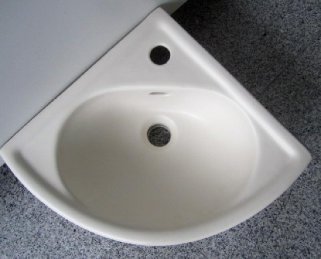 KERAMAG Comprimo 35 cm Eck-Waschbecken Edelweiss