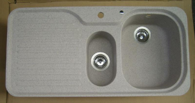 SUTER C-100 flächenbündige Granit-Spüle 98,5 x 48 cm Terra-Beige