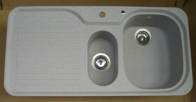 SUTER C-100 flächenbündige Spüle 98 x 48 cm Montana-Grau-Granit