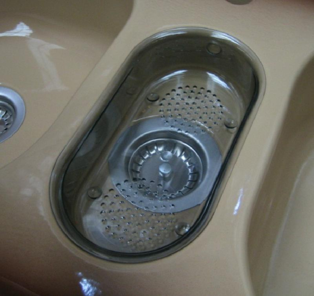 ALAPE Doppelbecken-Spüle 128 BAHAMABEIGE m. Contur MOCCA 97x50,5