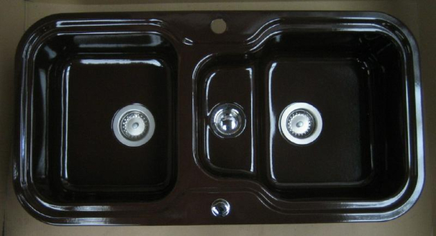 ALAPE Doppelbecken-Spüle 138 MOCCA-BRAUN 97x50,5 cm