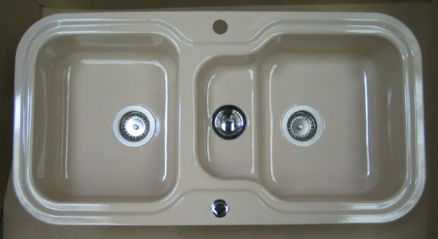 ALAPE Doppelbecken-Spüle 138 BAHAMABEIGE 97x50,5 cm