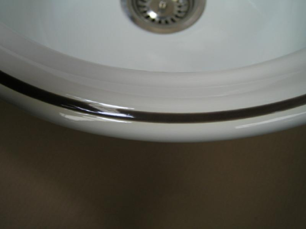 ALAPE Doppelbecken-Spüle 119 WEISS m. Contur in Mocca 92x47,5 cm