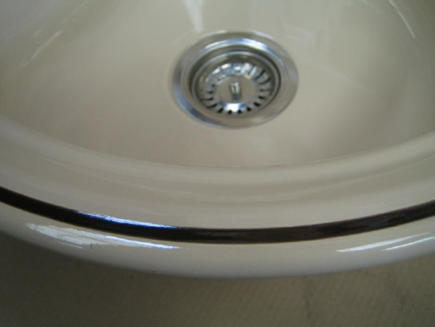 ALAPE Doppelbecken-Spüle 122 BAHAMABEIGE m. Contur MOCCA 92x47,5