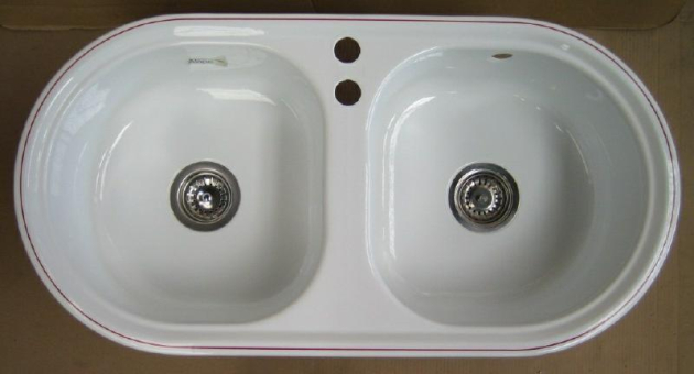 ALAPE Doppelbecken-Spüle 122 WEISS 92x47,5 cm