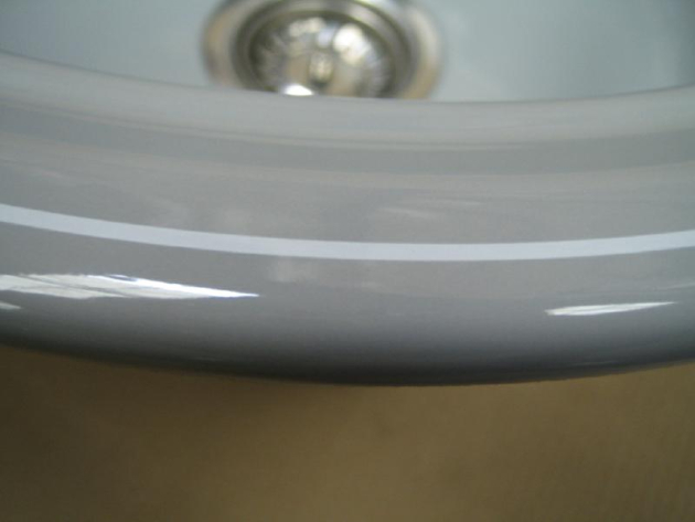 ALAPE Doppelbecken-Spüle 122 FLANELL-GRAU Contur WEISS 92x47,5