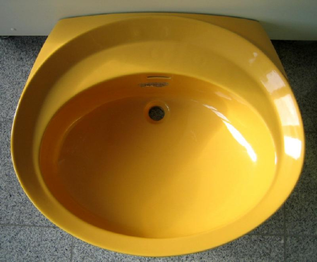 IDEAL STANDARD Ronroyal Waschbecken 70 x 58,5 cm CURRY GELB