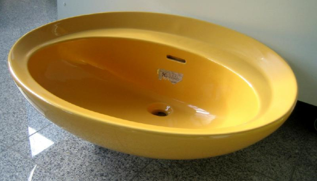 IDEAL STANDARD Ronroyal Waschbecken 70 x 58,5 cm CURRY GELB