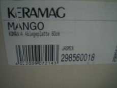 Keramag Mango 60 cm Keramik-Ablage Ablegeplatte Badablage JASMIN