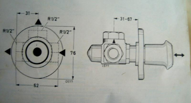 IDEAL STANDARD Dreiwege-Umstellung UP Armatur BRONZE SCHWARZ