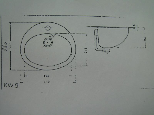 TEKA KW9 Einbauwaschbecken Einbau-Waschbecken Stein-Grau 41 x 36 cm