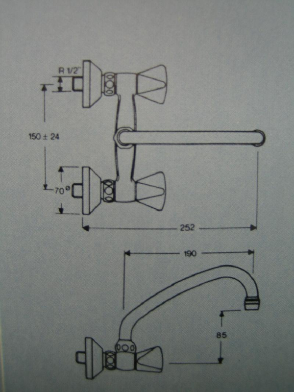 Rokal Wandarmatur Küchenarmatur Spültischarmatur Armatur Chrom