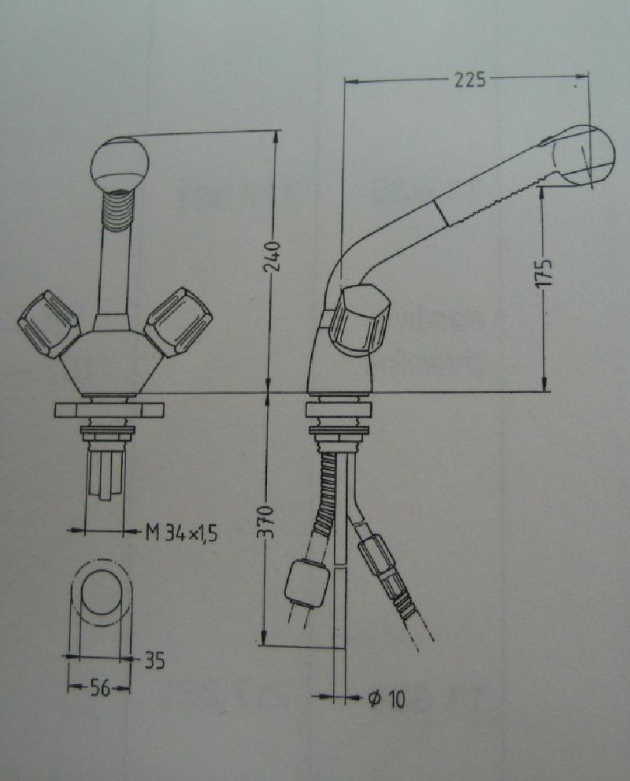 EGRO Küchenarmatur Spültischarmatur Zweihandmischer mit Brause ROT WEISS