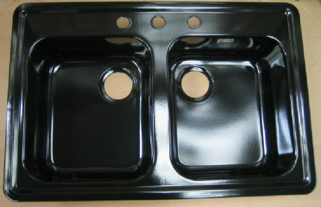 ALAPE Doppelbecken-Spüle 178 SCHWARZ 84x56 cm 3-HL