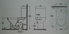 IDEAL STANDARD Inga WC-Kombination mit Spülkasten Abgang zum Boden ÄGÄIS