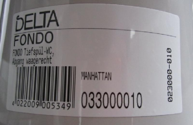 Keramag Delta Fondo Stand-WC Abfluss zur Wand Manhattan Grau