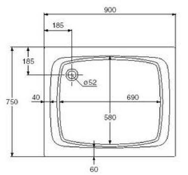 IDEAL STANDARD Duschwanne Dusche Shower 90 x 75 cm WEISS