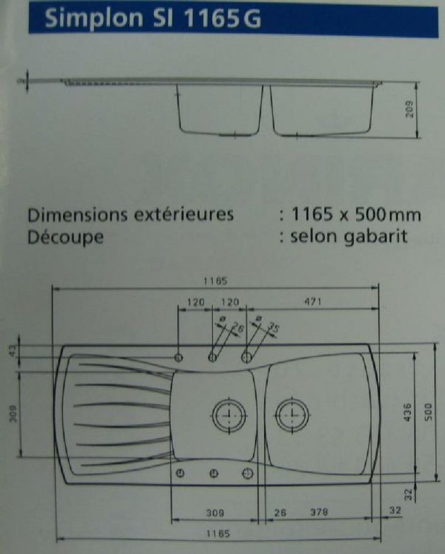 SCHOCK Tenor-200 Spüle 116 x 50 cm Croma-Granit