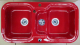 ALAPE Doppelbecken-Spüle 138 ROT 97x50,5 cm