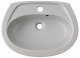 NOVO-BOCH Waschbecken 51 x 35 cm Manhattangrau – Handwaschbecken Waschtisch Keramik mit Hahnloch und Überlauf Manhattan Grau