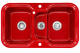 ALAPE Doppelbecken-Spüle 138 ROT 97x50,5 cm