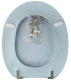 SANIBEL LUXE WC-Sitz CROCUS Blau / Hellblau / Babyblau mit Edelstahlscharnieren Toilettensitz WC-Brille WC-Deckel