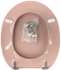 SANIBEL LUXE WC-Sitz SUNSET ROSA mit Edelstahlscharnieren Toilettensitz WC-Brille WC-Deckel