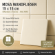 MOSA Wandfliese 15x15 cm Elfenbein Creme RAL 1013 Retro Ersatzfliese Vintage 70er, 80er, Modell 8670