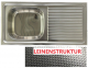 FRANKE EA/LUX Leinen Spüle 86 x 43,5 cm Becken-Links Leinenstruktur Einbauspüle Küchenspüle Edelstahl