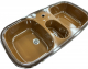 RIEBER Samba/2 Doppelbecken-Spüle Maron-Braun 96 x 50 cm