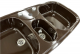 RIEBER Samba/2 Doppelbecken-Spüle Mocca-Braun 96 x 50 cm