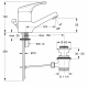 Ideal Standard Ceradisc Waschbeckenarmatur Weiß A1351.988801 | Waschtischarmatur mit Zugknopf-Ablaufgarnitur | Hochdruck Einhebelmischer