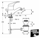 Ideal Standard Ceradisc Bidetarmatur Weiß A1356.988813 | Einhebel-Bidetarmatur mit Zugknopf-Ablaufgarnitur