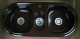 ALAPE Doppelbecken-Spüle 126 MOCCA-BRAUN 105x48 cm