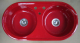 ALAPE Doppelbecken-Spüle 119 ROT 92x47,5 cm
