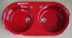 ALAPE Doppelbecken-Spüle 119 ROT 92x47,5 cm