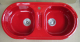 ALAPE Doppelbecken-Spüle 122R ROT 99x48,5 cm