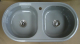 ALAPE Doppelbecken-Spüle 122 FLANELL-GRAU Contur WEISS 92x47,5
