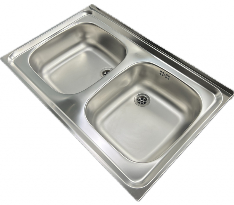 BLANCO AuflageSpüle Doppelbecken 80x50 cm Edelstahl Küchenspüle Spülbecken 2 Becken Blanco