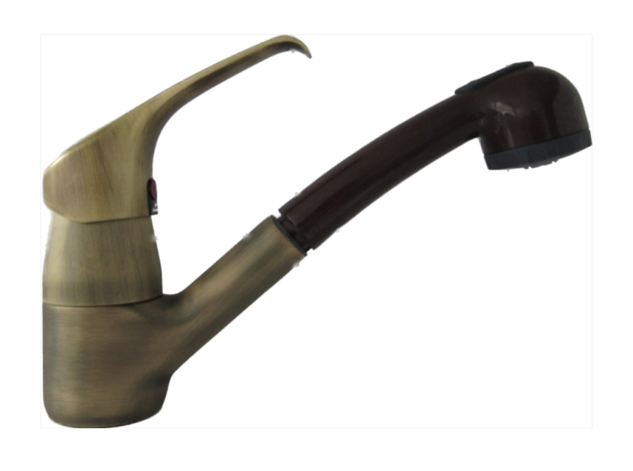 Kingston Brass KB715AXSP Victorian Küchenarmatur Mit Brause – Ölgeriebene Bronze, Aus Massivem Messing