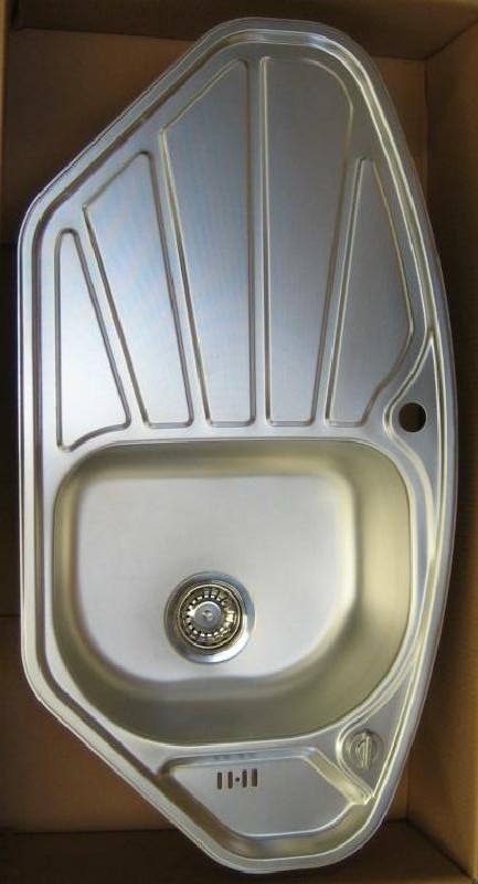 RIEBER Econa EL Eck-Spüle LEINEN-Edelstahl 99 x 52 cm