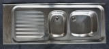 FRANKE Auflage-Spüle Doppelbecken 130 x 50 cm Edelstahl Becken Rechts Küchenspüle Spülbecken 2 Becken