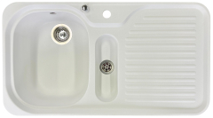 SUTER C-90 flächenbündige Spüle 89 x 49 cm Alpina-Weiss-Granit B-L