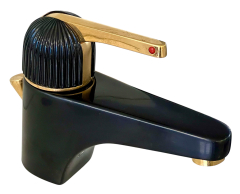 ROKAL Waschbeckenarmatur / Waschtischarmatur SCHWARZ/GOLD