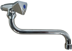 HANSA ROKAL Kaltwasserhahn Wand-Schwenkventil Zapfhahn Wandventil Auslaufventil Kaltwasserarmatur Küchenarmatur mit schwenkbarem Auslauf Chrom